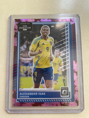 2025-26 Panini Optic Road to World Cup Alexander Isak Cherry Blossom card