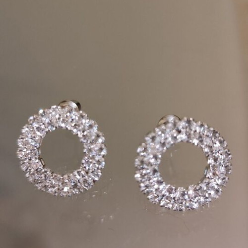 Silver earrings new with small zircons