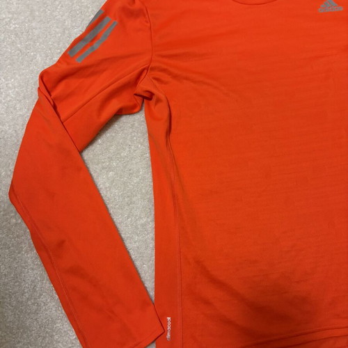 Adidas Own The Run Tee long sleeve men's shirt, size M, orange