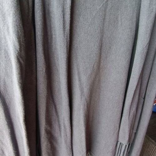 Cardigan with fringes at hem like new, gray-blue one size