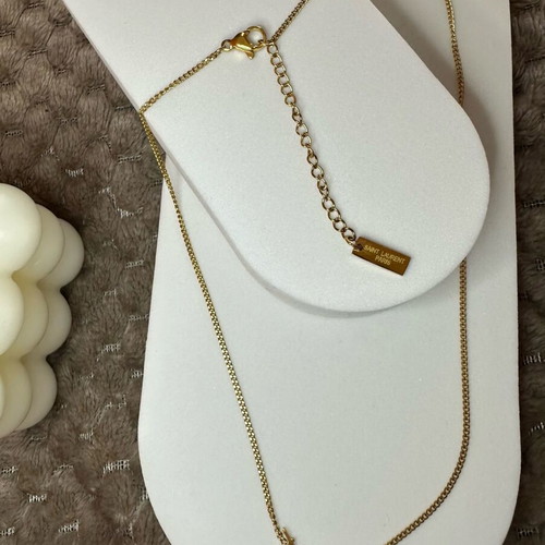 YSL necklace gold plated 18K new stainless steel