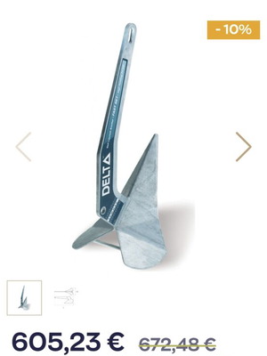 Delta anchor 32 kg galvanized like new for boats up to 50 feet