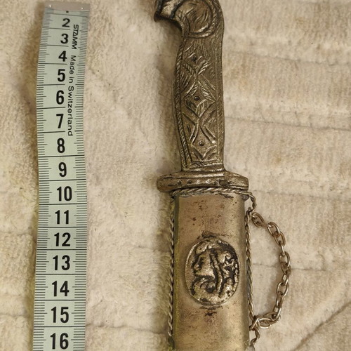 Decorative knife/kama with sheath inspired by Balkan and Caucasian blades like khanjar