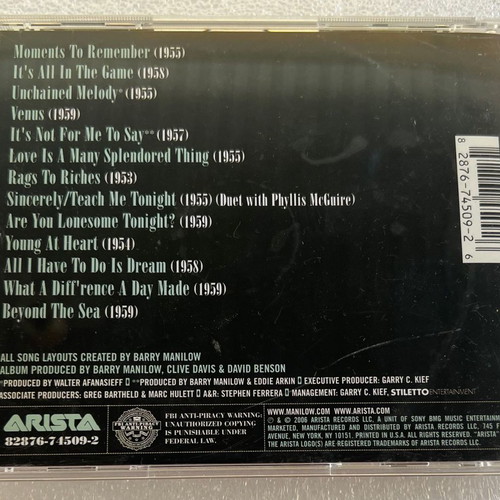 Barry Manilow The Greatest Songs Of The Fifties CD used