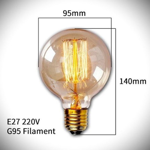 Edison bulb lamp 14cm 40W E27 new retro style