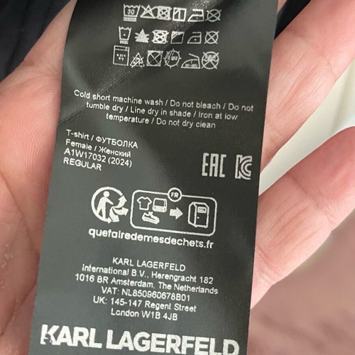 Karl Lagerfeld T shirt new, medium size, black with gold