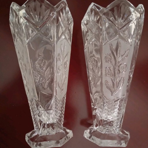 Crystal vases new, set of 2 pieces