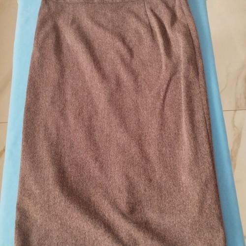 Vintage women's maxi skirt brown mélange wool blend like new