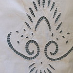 Cutwork table runner with handmade lace new