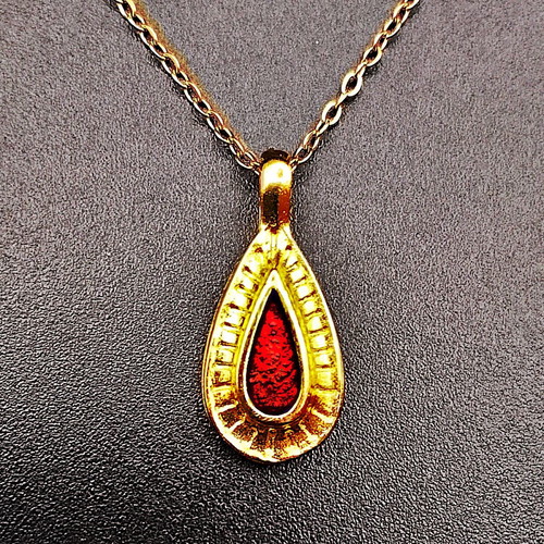Flammula Solis necklace new, red and gold