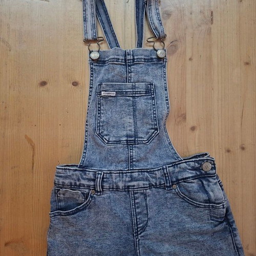 Denim short overalls for girls 10 years old like new, pack of 2