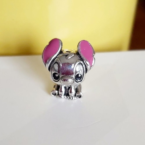 Silver 925 Stitch charm new, handmade, pink and silver