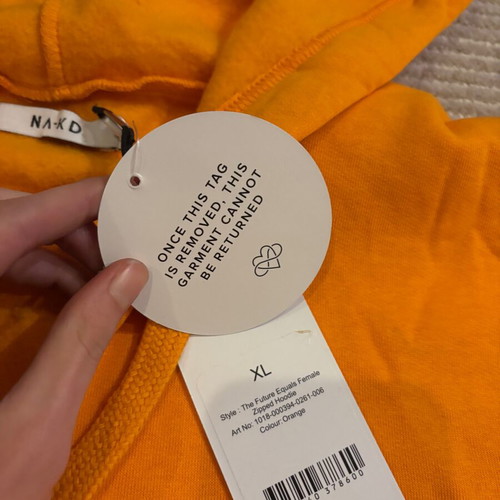 Na-Kd hoodie jacket new, orange, size XL