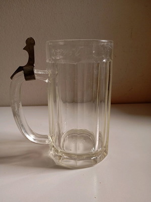 Antique beer mug used, German without lid