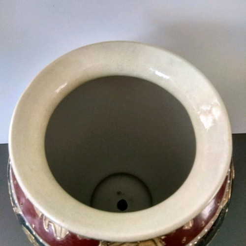 Satsuma vase set used, height 32 cm