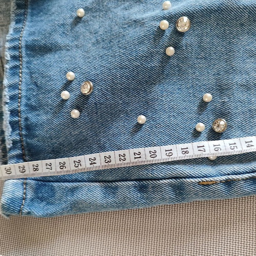 Women's shorts with pearls blue like new, size S