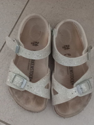 Birkenstock sandals size 26, silver