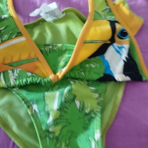 Tropical Bikini Swimwear with Toucan Print, New, Size M
