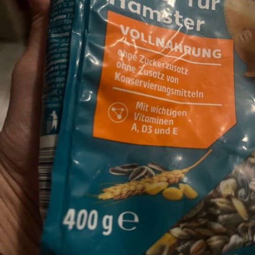Hamster food new, sealed 400 g package