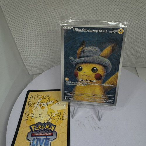 Pokemon Van Gogh Pikachu with Grey Felt Hat SVP 085 sealed, like new