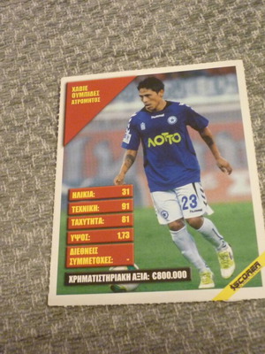 Xabier Ubides Atromitos football card used 2013