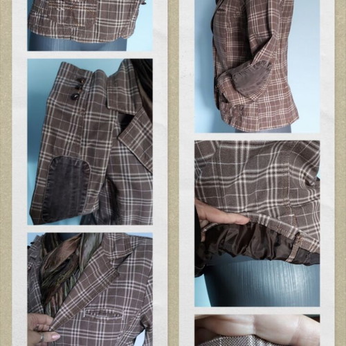 Only women's denim jacket like new, plaid, sizes S/M