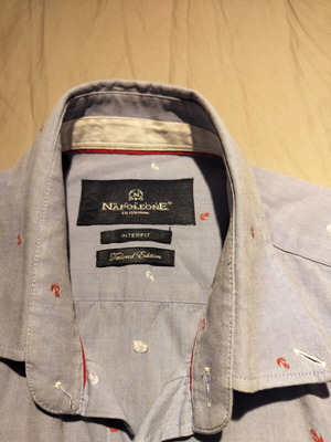 Napoleone men's dress shirt medium used, blue