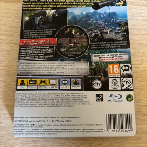 Sniper Ghost Warrior Bulletproof Steelbook Edition PlayStation 3 used