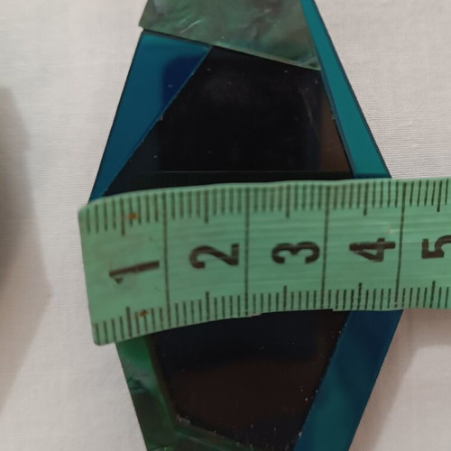 Lynne geometric statement earrings like new, petrol marble oversized chic