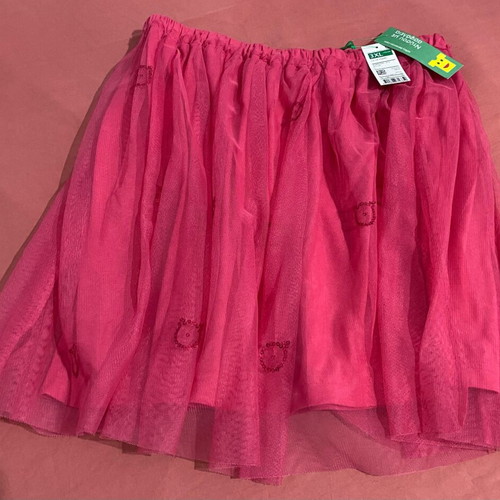 Benetton skirt new, tulle with sequins, size 13-14, dark pink