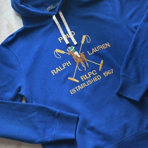 Polo Ralph Lauren blue hoodie used, size medium
