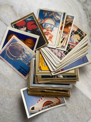Carouzel vintage stickers used, 59 pieces from the 80s