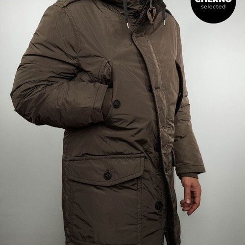 Dekker hooded goose down jacket XL like new, brown-gray