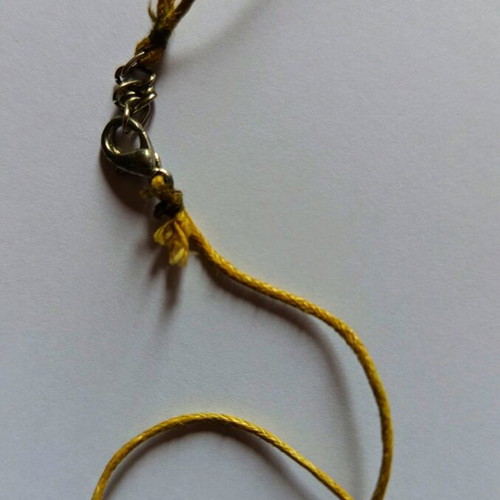 Necklace with tassel used, beige and gold