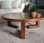 Round handmade coffee table solid wood, new