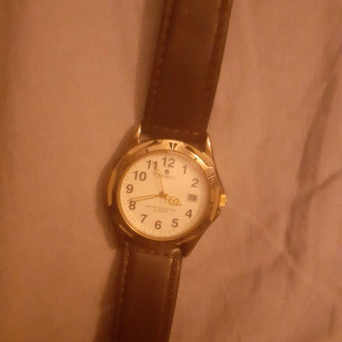 Jemis men's watch like new, waterproof, leather strap