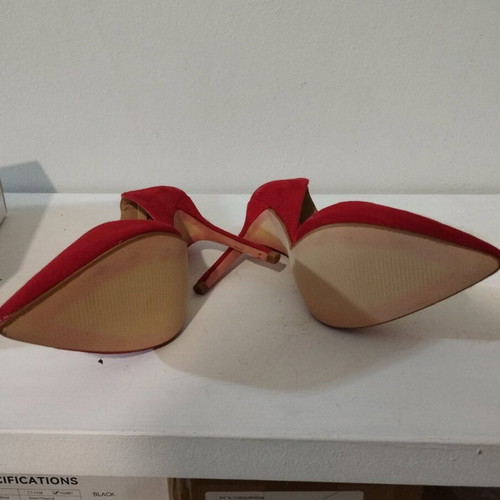 Red suede pumps size 37 new