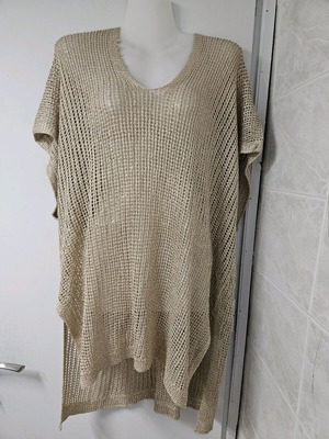 Gold caftan used with unraveling, one size