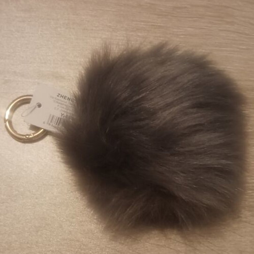 Bag or keychain charm new, gray color