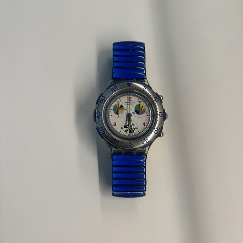 Swatch Aqua Chrono Bagnino vintage watch like new, blue strap