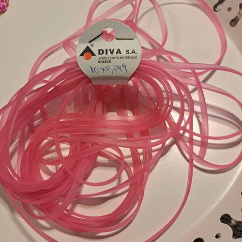 Silicone ribbon pink like new, 8.5 meters