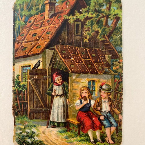 Vintage scraps used, fairy tale collection from 1930