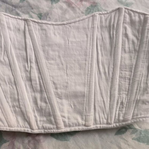 Zara white bustier with embroidery like new