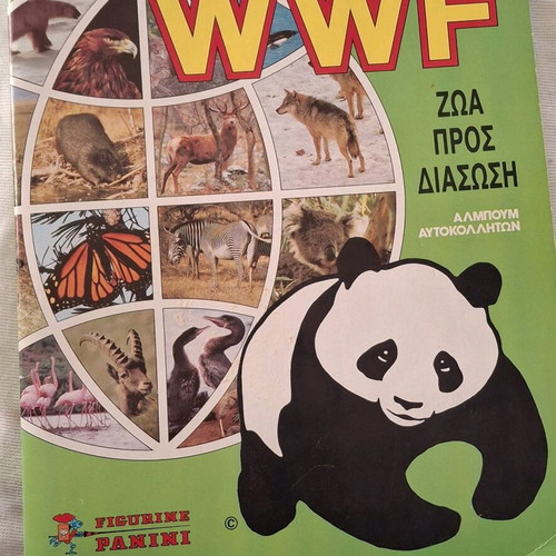 Collectible WWF Animals – For Rescue Panini Album complete with insert