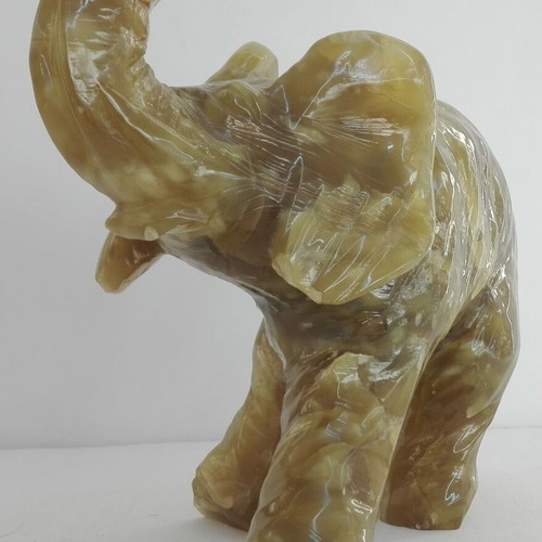 Elephant Onyx Figurine vintage, handmade, used, 22cm, 2.7kg