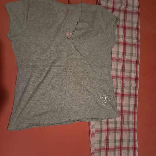 Women's summer cotton pyjamas set new, grey and pink