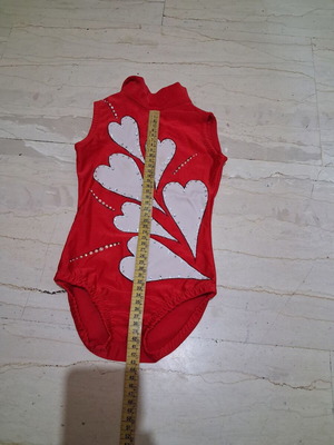 Rhythmic gymnastics leotard, white and red