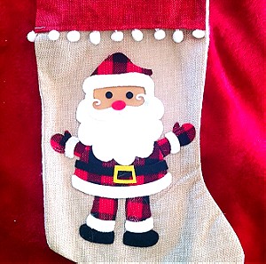 Κάλτσα χριστουγεννιάτικη Αϊ Βασίλη (4τεμ)