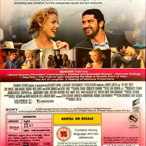 The Ugly Truth DVD new, comedy romance with Gerard Butler and Katherine Heigl