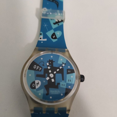 Swatch Vintage 1995 Swiss Musical Faces Running Man Unisex Watch like new